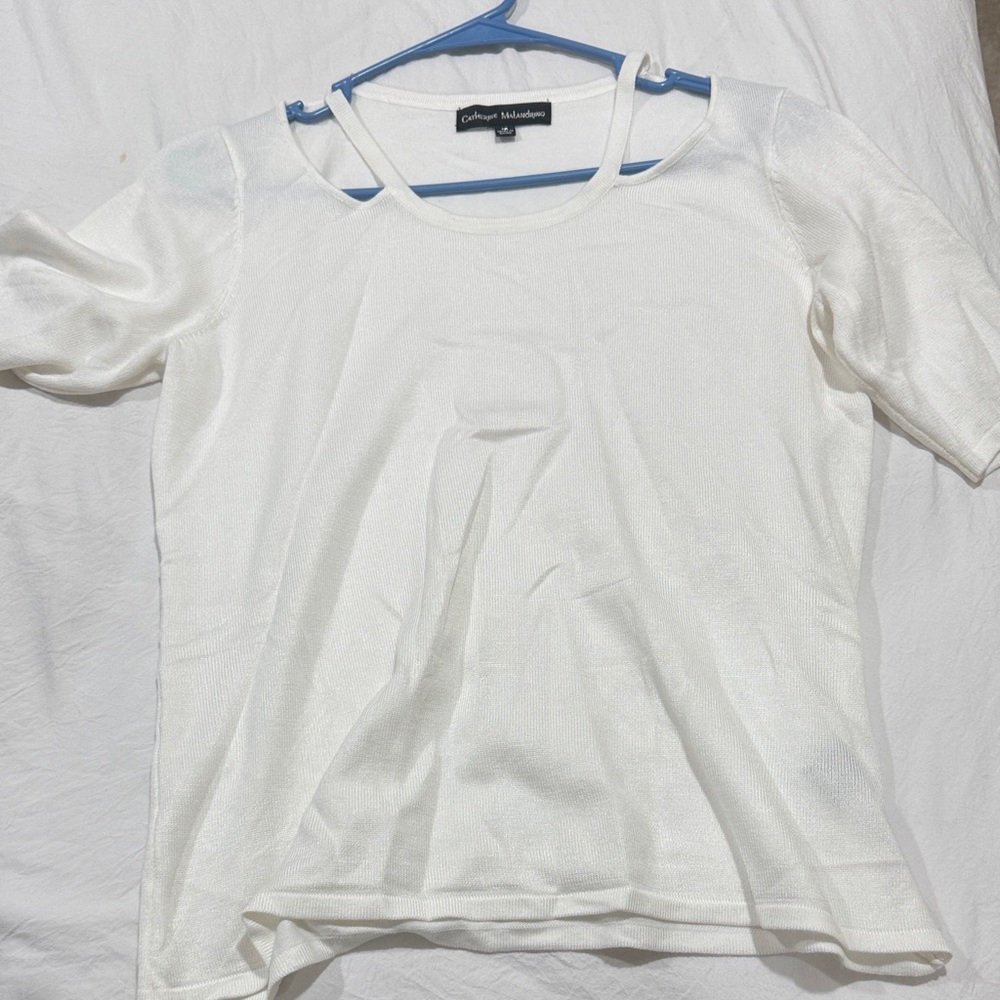 Catherine Malandrino White Short Sleeve Top
